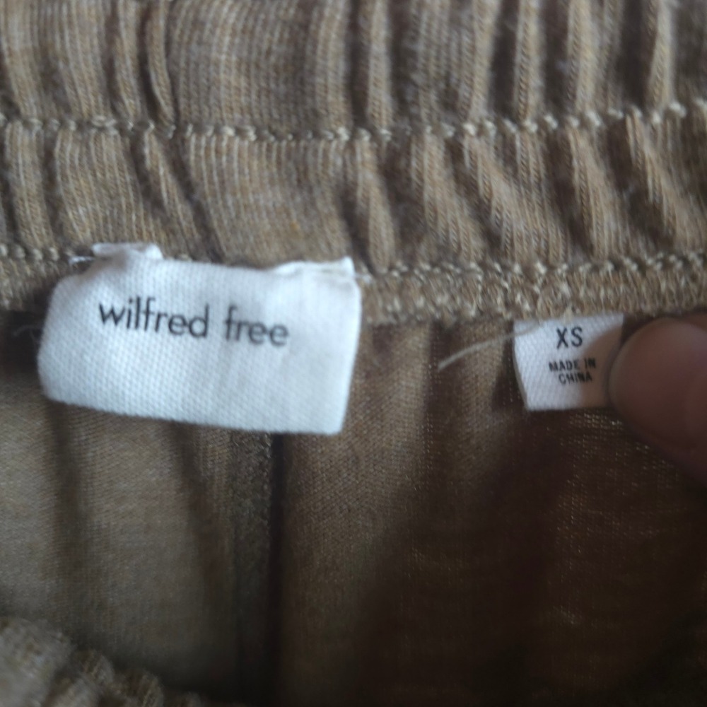 Wilfred Free XS Taupe Knit Wide Leg Pants Lounge Soft Pull On Stretch Minimalist - Picture 10 of 13